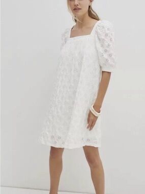 Maeve Anthropologie White Eyelet Mini Dress